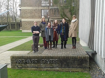 Trainees outside the Churchill Archives Centre