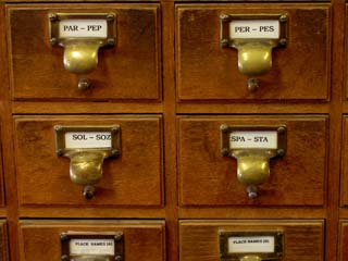 Card catalogue in the Classics Faculty Library