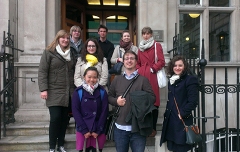 Trainees outside the London Library